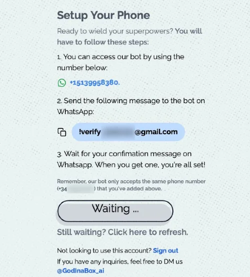 How to chat with ChatGPT on Whatsapp - Registering God in a box BOT on Whatsapp.